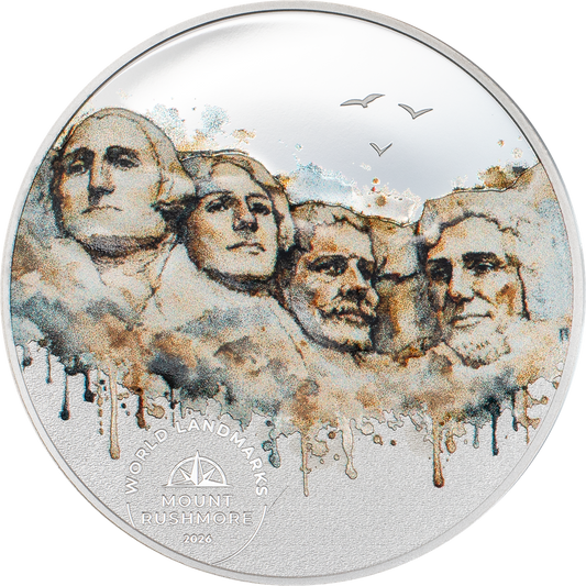 2026 Cook Islands World Landmarks Mount Rushmore 1/2 oz Silver Coin (05/04)