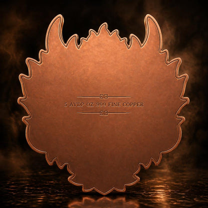 Fortune Dragon 5 AVDP OZ .999 Fine Copper Custom Shaped Collectible Round