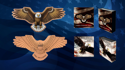 In Stock! 100 Gram Rise of the Eagle Colorized Copper in Display Box
