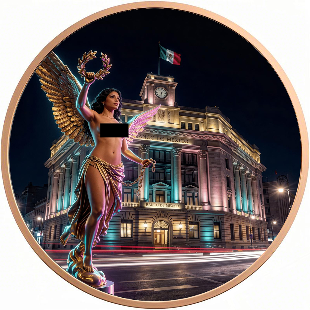 Banco De Mexico Angel Colorized 1 oz Copper Medal (04/29)