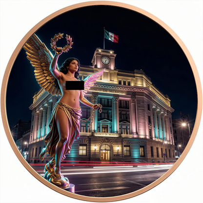 Banco De Mexico Angel Colorized 1 oz Copper Medal (04/29)