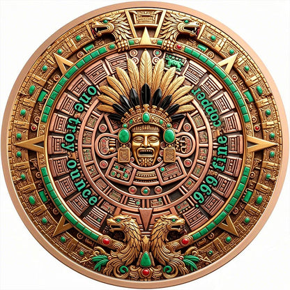 Banco De Mexico Angel Colorized 1 oz Copper Medal (04/29)
