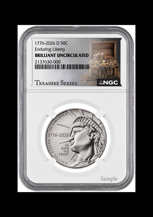 2026-P U.S. Enduring Liberty Half Dollar 50 Cents Coin NGC GEM UNC Treasure Series (04/29)