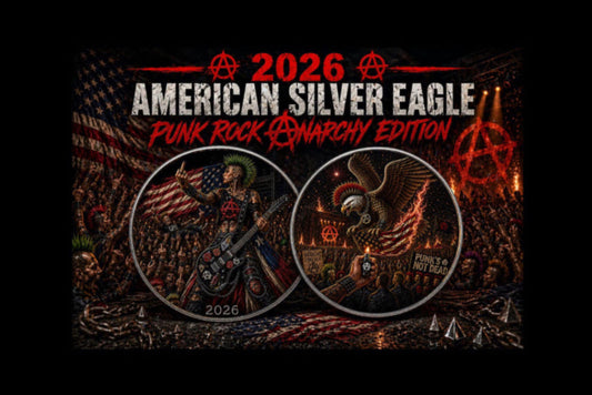 Estimate: 2026 American Silver Eagle: Punk Rock Anarchy Edition 1 oz Silver Coin (Mintage TBD at end of Presale)