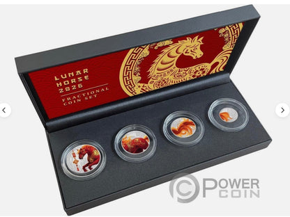 In Stock! HORSE Fractional Lunar Year Set 4 Silver Coins Fiji 2026