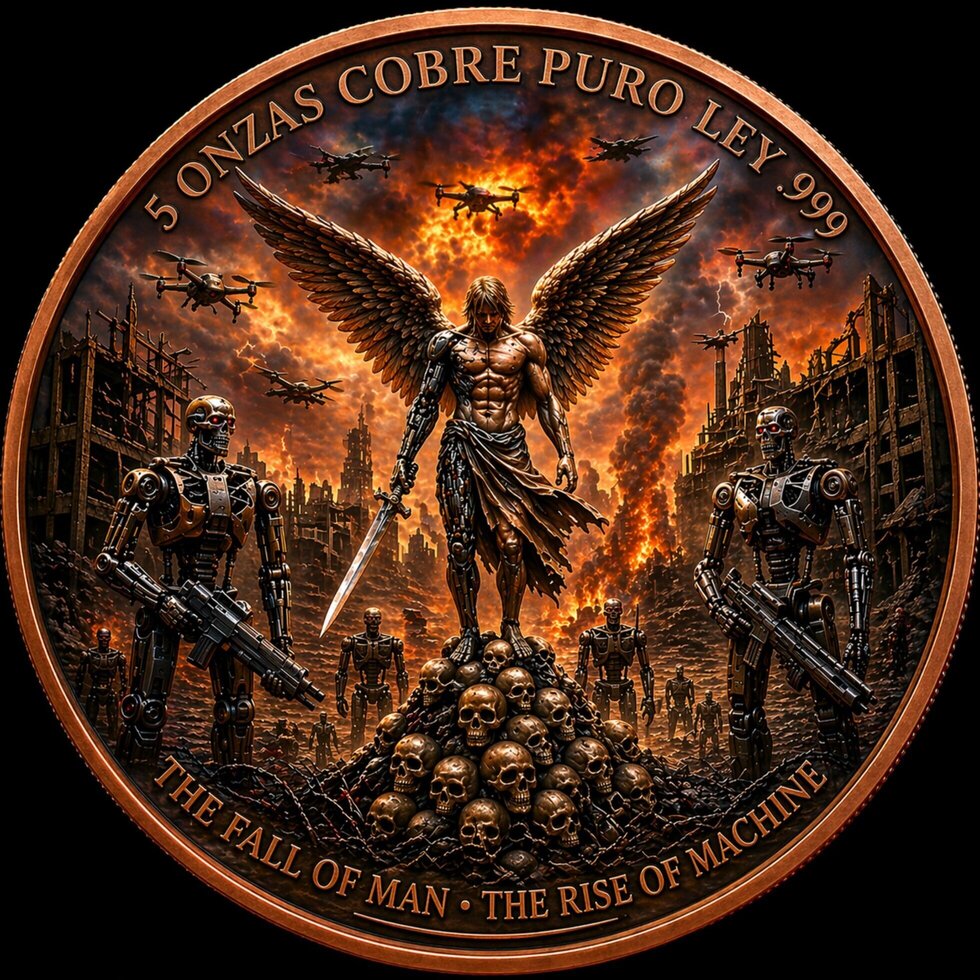 Mexico Libertad Judgement Day 2: The Fall of Man - Rise of Machine 5 oz Copper Medal (05/01)