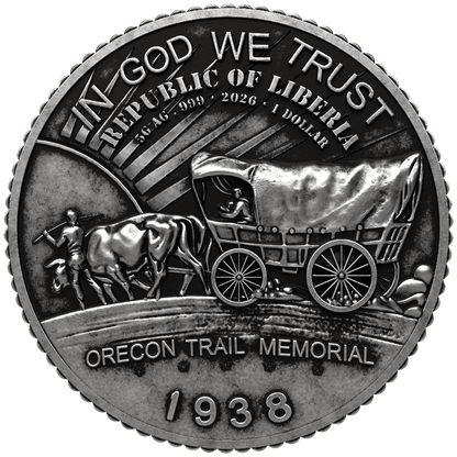 2026 Liberia Oregon Trail Memorial XL 5g Silver Coin Blind Box (04/30)