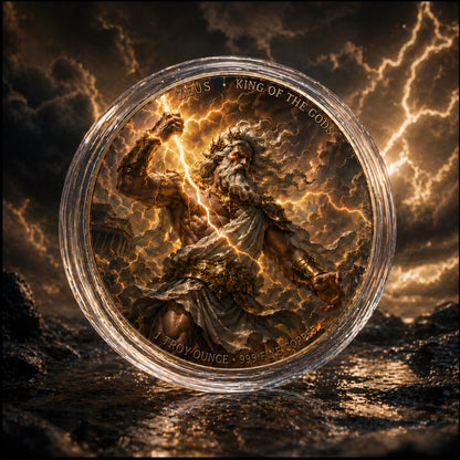 In Stock! Zeus vs Poseidon Infinity Copper Coin Pair | 2 x 1 Troy Ounce .999 Fine Copper with Infinity Display Capsule