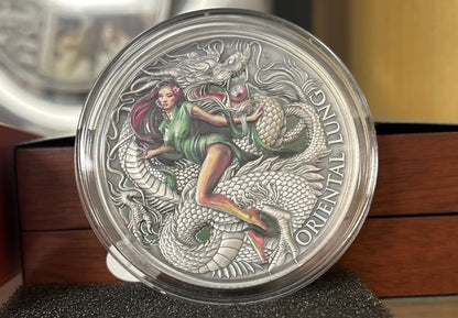 2024 Cameroon Dragonology Frost Dragon 2 oz Silver Coin (08/09)