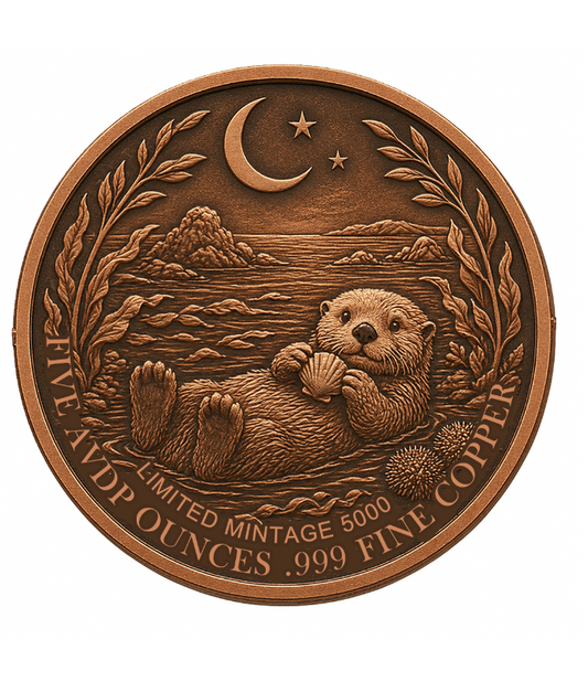 5oz Mystic Night Otter Colorized Copper in Capsule