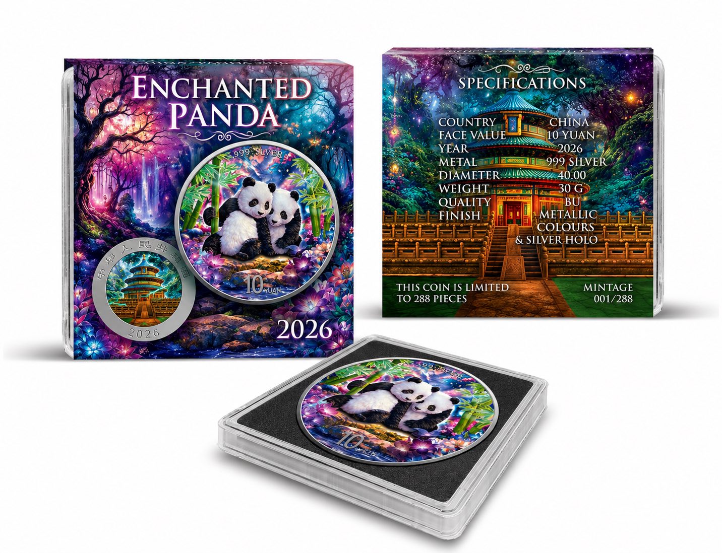In Stock! 2026 China Enchanted Panda .999 1oz Silver Coin Colorized (5/3)