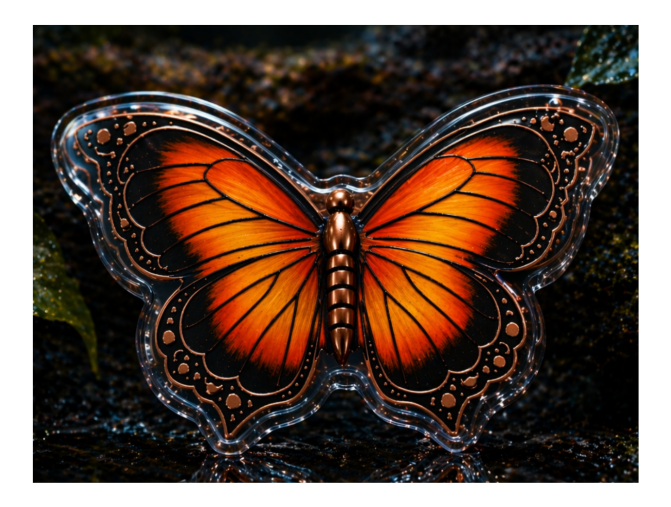 Next in Series! 2026 Monarch Butterfly 5 AVDP OZ .999 Fine Copper Colorized Shaped Collectible