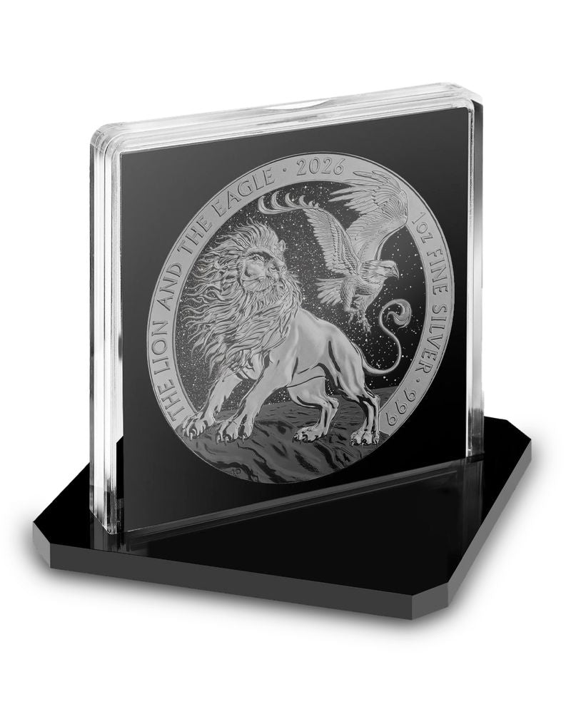 In Stock! 2026 Great Britain Lion & Eagle Triple Black Diamond Edition 1 oz Silver Coin