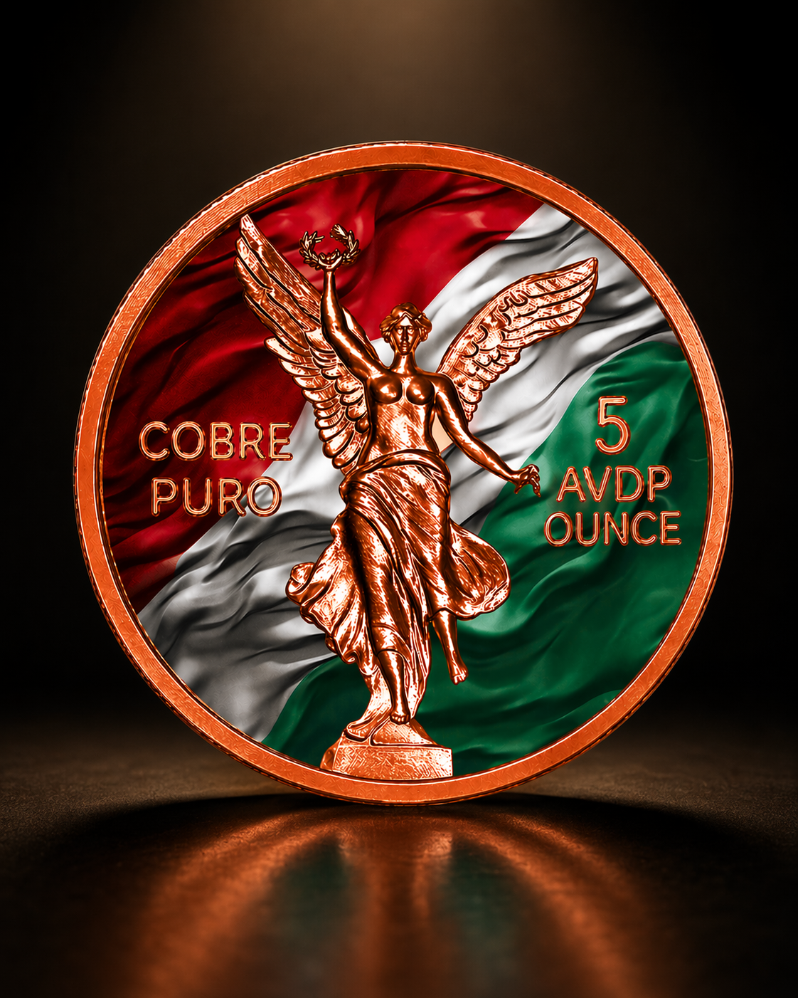 2026 Gold Gilded Ember of Mexico Copper Libertad Coin | 5 AVDP Ounce