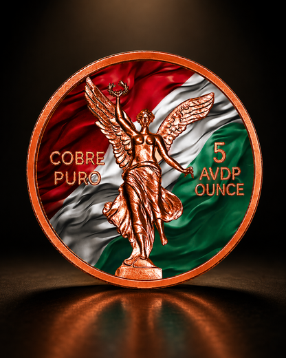 2026 Gold Gilded Ember of Mexico Copper Libertad Coin | 5 AVDP Ounce