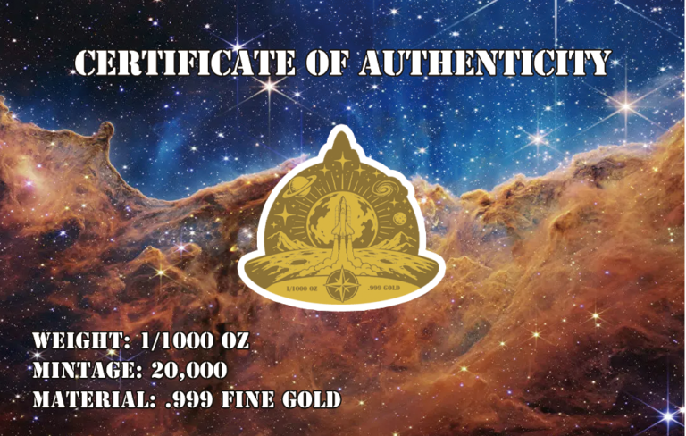 The Orbiter 1/1000 oz Gold Medal in Card (05/07)
