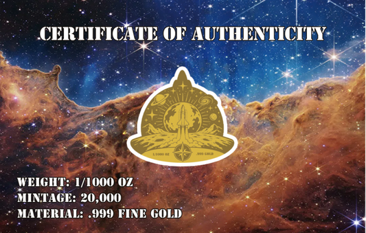 The Orbiter 1/1000 oz Gold Medal in Card (05/07)