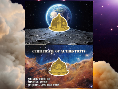 The Orbiter 1/1000 oz Gold Medal in Card (05/07)