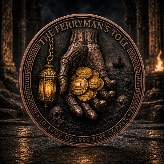 Charon Ferryman’s Toll 10 AVDP oz .999 Fine Copper Medal with Selective Gold Gilded Limited Edition (5/23)