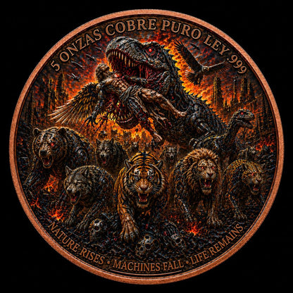 Mexico Libertad Judgement Day 3: Nature Rises - Machines Fall - Life Remains - 5 oz Copper Medal (2000 Mintage)