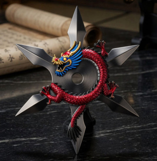 SERIES 2: 2oz Copper NINJA STAR DRAGON WITH BOX