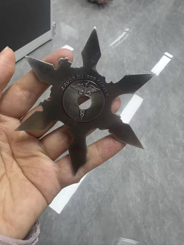 SERIES 2: 2oz Copper NINJA STAR DRAGON WITH BOX