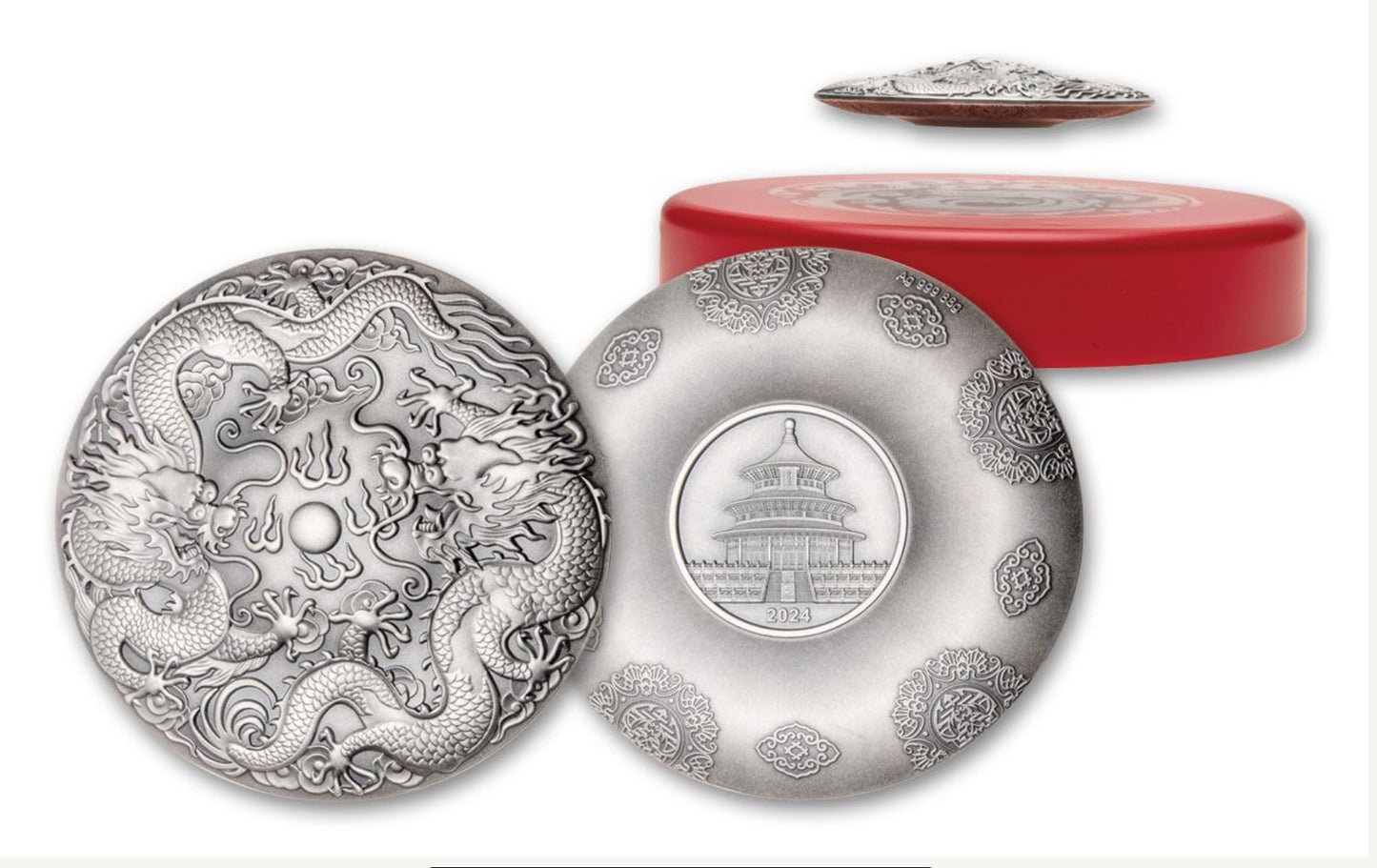 2024 Two Dragons & Pearl Levitating 88g Silver Medal (08/14)