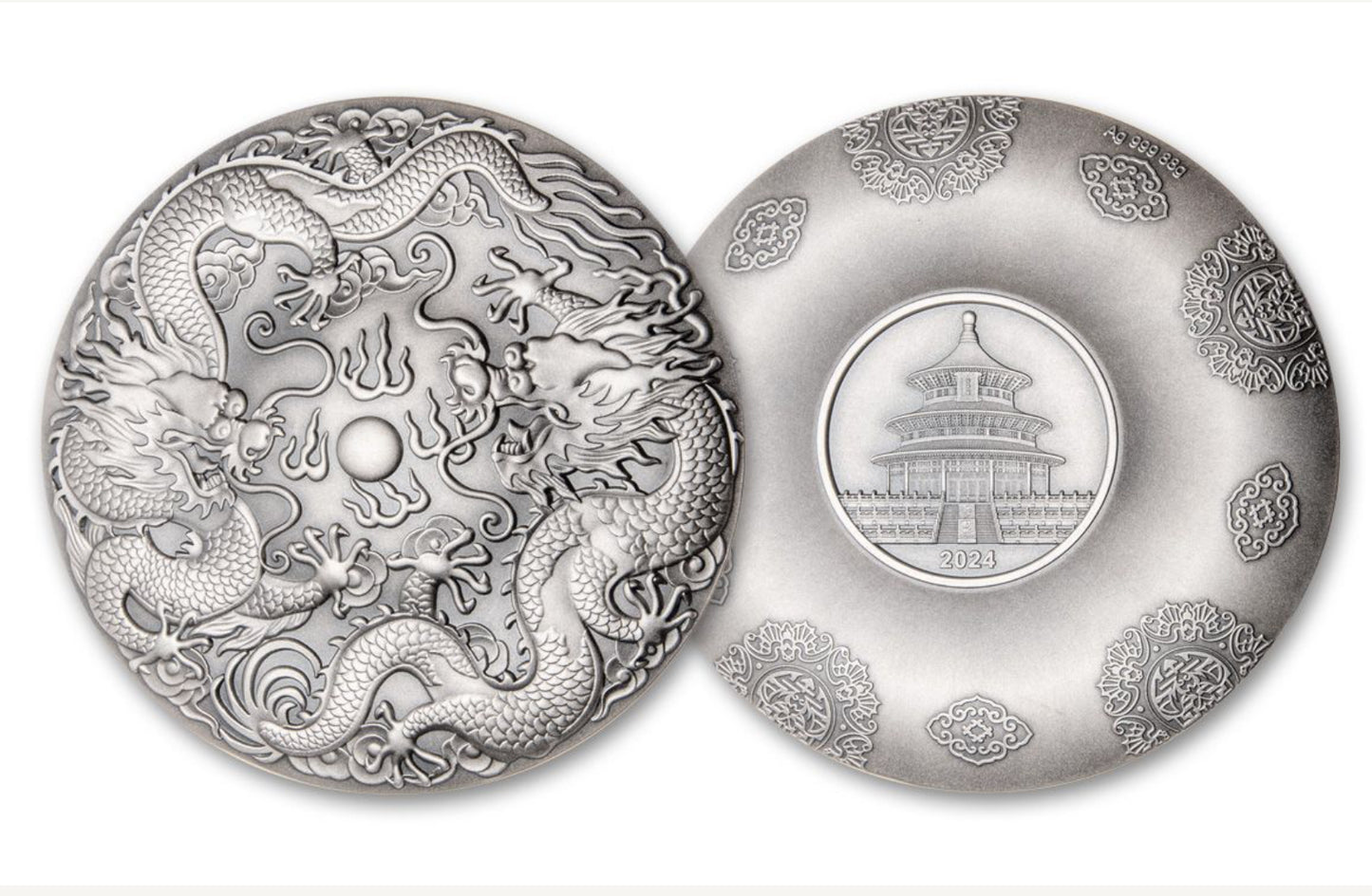 2024 Two Dragons & Pearl Levitating 88g Silver Medal (08/14)