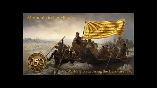Washington Crossing the Delaware 1/1000 oz Gold Medal in Card