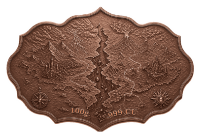 100 Gram Where Powers Collide Colorized Copper in Display Box