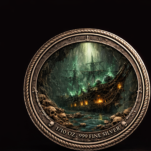 Phantom Fleet - Cavern of the Damned Colorized 1/10 oz Silver Round (05/13)