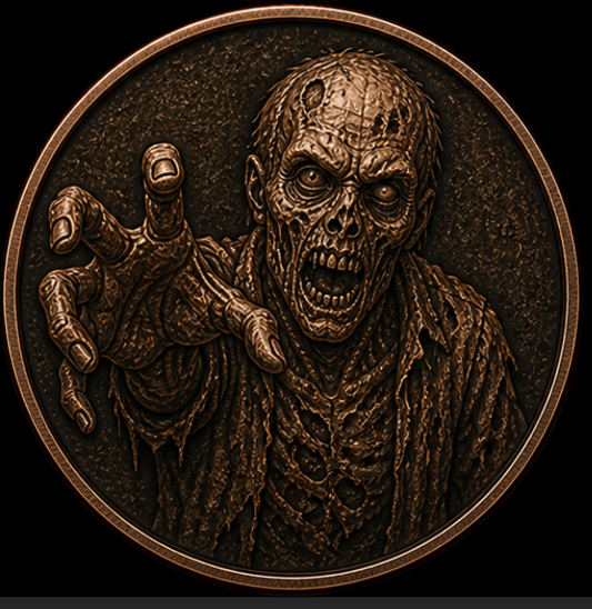 Antiqued Zombie 1 oz Copper Round (05/13)