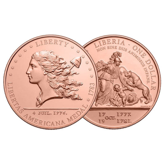 Gov Backed! 2026 Liberia Libertas Americana Tribute 5 oz Copper Coin (05/13)