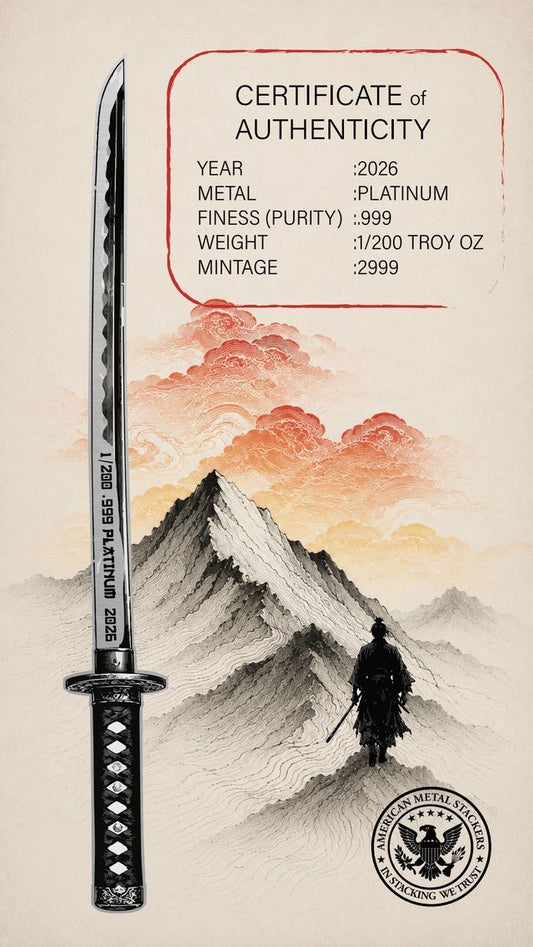 2026 The Way of the Sword Shaped 1/200 oz Platinum Bar in Card (05/13)