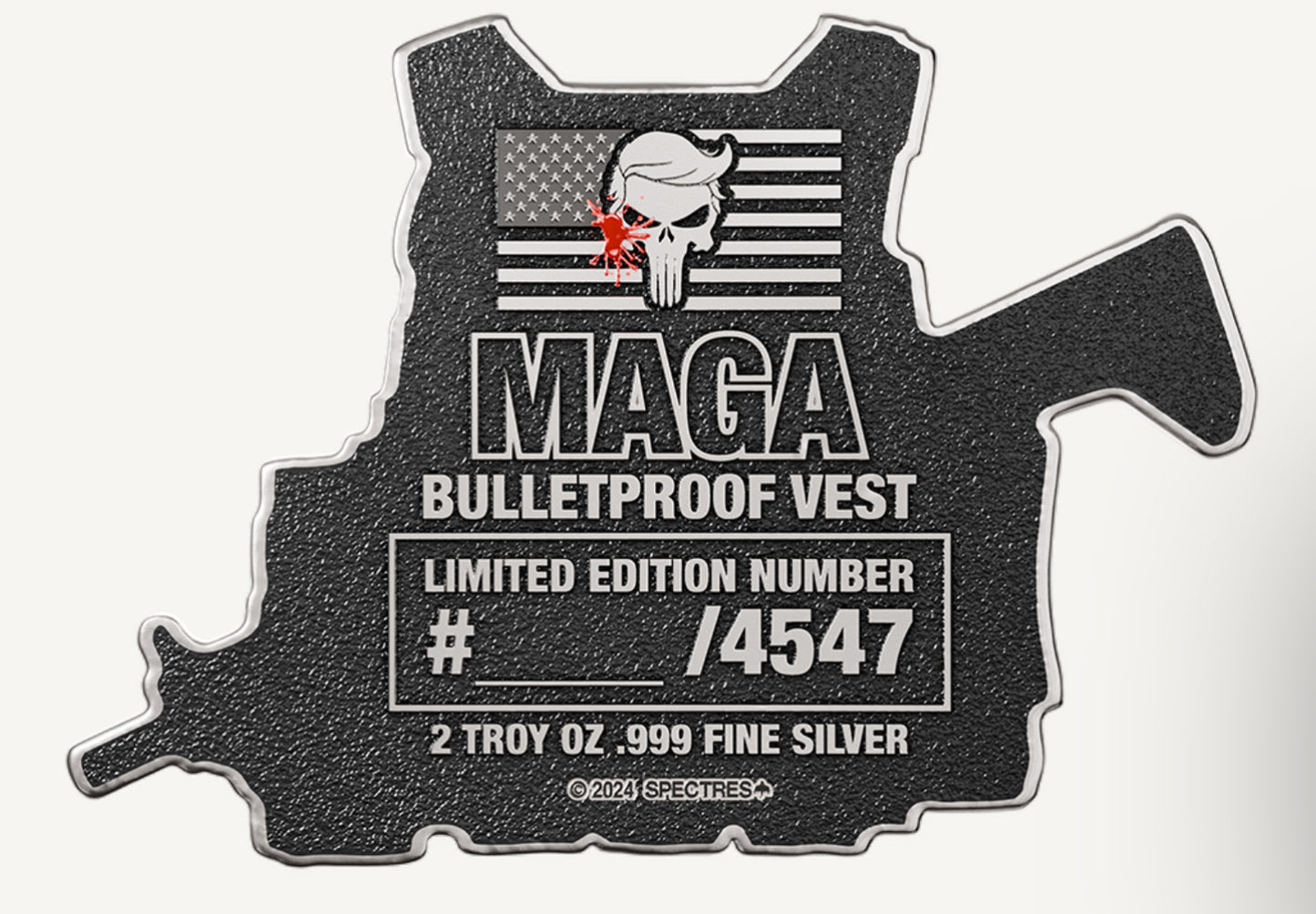 WOW! 2024 MAGA Bulletproof Vest 2 oz Silver Medal (08/22)