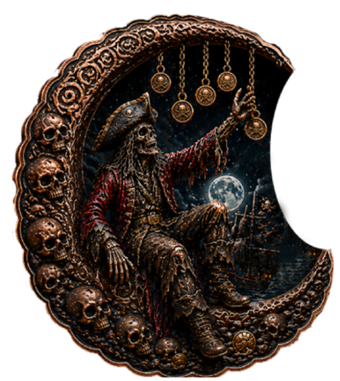 100 Gram Curse Of The Moon Pirate Colorized Copper in Display Box
