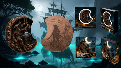 100 Gram Curse Of The Moon Pirate Colorized Copper in Display Box