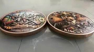 In Stock! Al Capone King of Chicago Colorized 5 oz Copper Medal