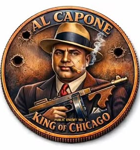 In Stock! Al Capone King of Chicago Colorized 5 oz Copper Medal