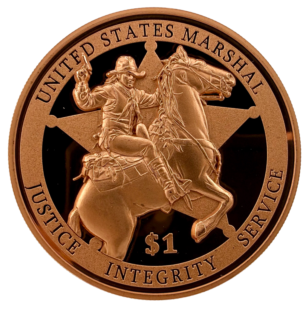 In Stock! 2026 Liberia U.S. Marshal Service HR Proof 5 oz Copper Coin (05/19)