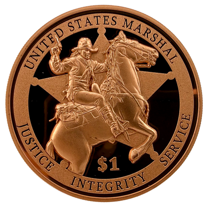In Stock! 2026 Liberia U.S. Marshal Service HR Proof 5 oz Copper Coin (05/19)