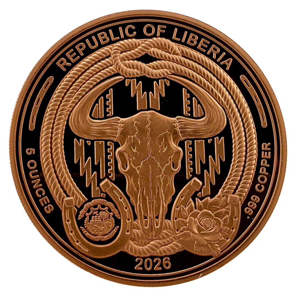 In Stock! 2026 Liberia U.S. Marshal Service HR Proof 5 oz Copper Coin (05/19)