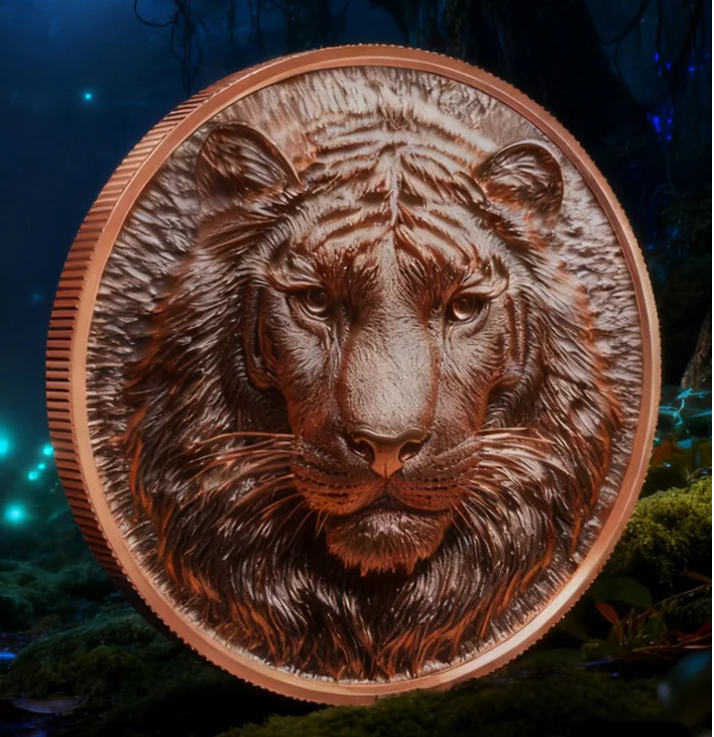 Pre-Sale: 2025 Nature Tiger Hi Relief Proof and Enhanced Finish 5oz .999 Fine Copper