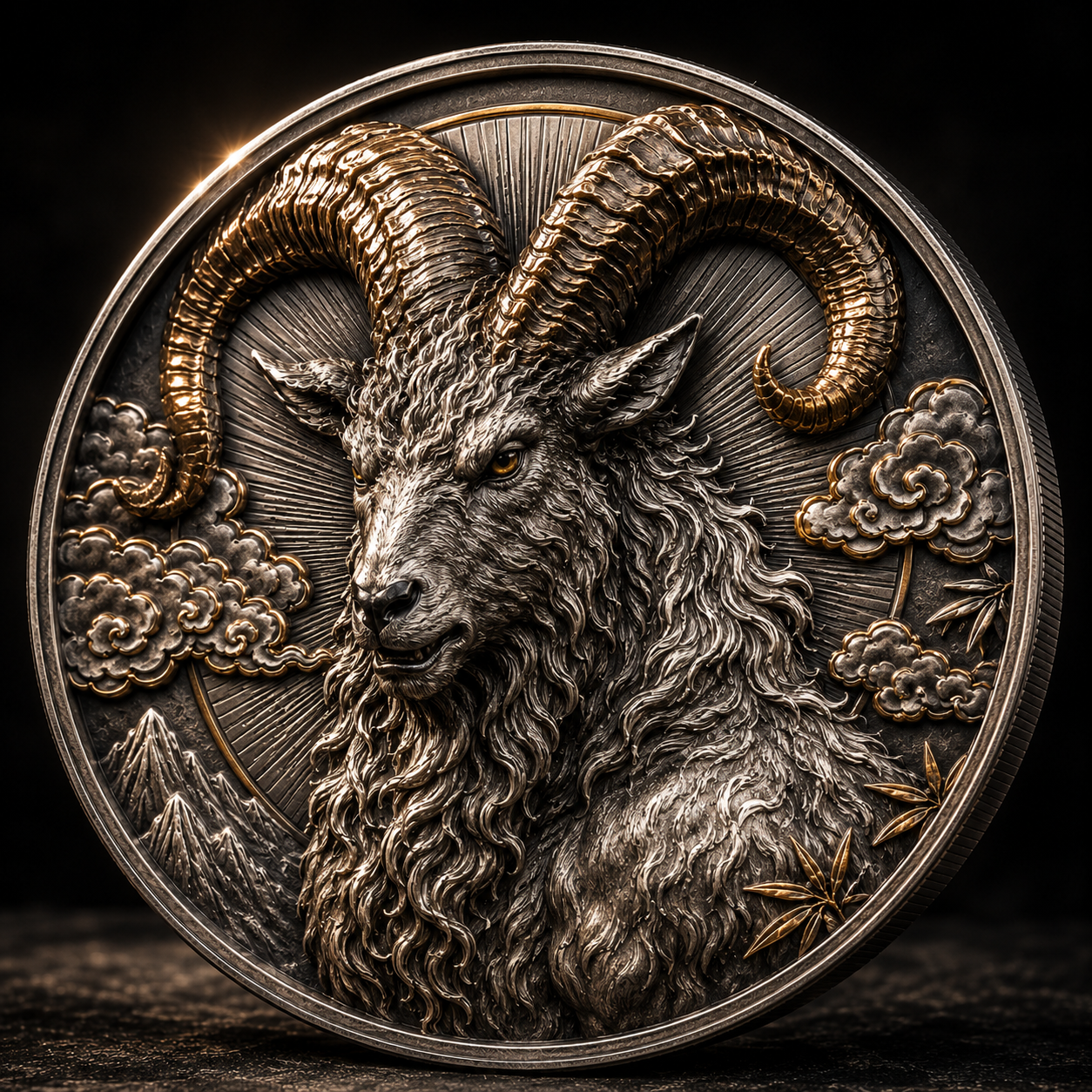 2027 Year of the Goat 100g .999 Fine Copper Coin – Chinese Zodiac High Relief Collectible Round
