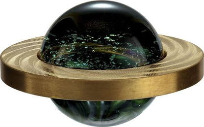 2025 Gabon Surinity Green 1 oz Silver Coin w/ Handmade Glass Sphere w/Gold, Platinum, and Silver Particles by Kevin O'Grady (500 Mintage)