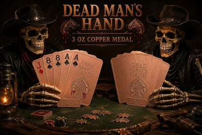 In Stock! Dead Man's Hand HR 3 oz Copper Medal