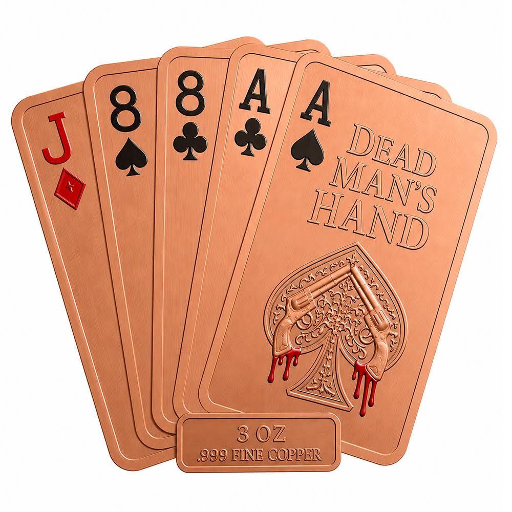 In Stock! Dead Man's Hand HR 3 oz Copper Medal