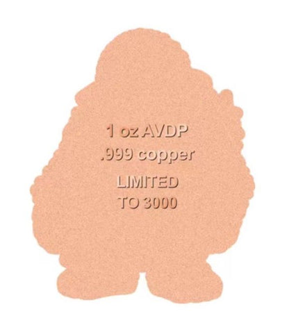 In Stock! Blingfoot Shaped Colorized 1 oz Copper Medal