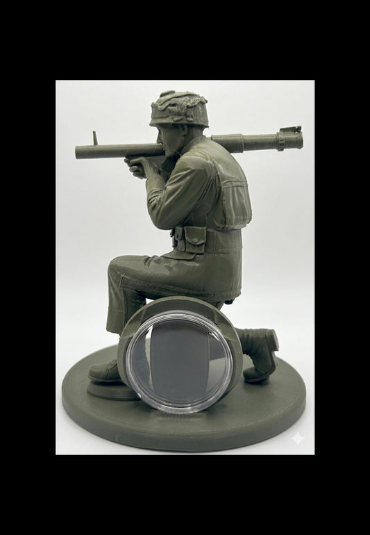 BAZOOKA ARMY MAN COIN HOLDER STATUE!