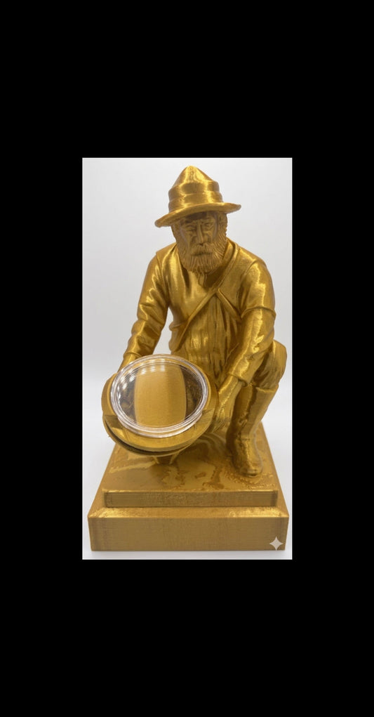 GOLD PROSPECTOR COIN HOLDER STATUE!